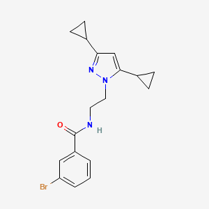 molecular formula C18H20BrN3O B2639277 3-溴-N-(2-(3,5-二环丙基-1H-吡唑-1-基)乙基)苯甲酰胺 CAS No. 2320505-49-3