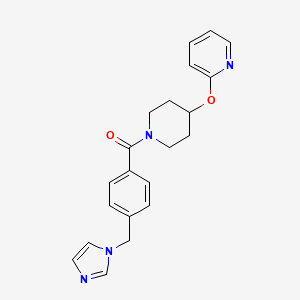 molecular formula C21H22N4O2 B2639296 (4-((1H-咪唑-1-基)甲基)苯基)(4-(吡啶-2-氧基)哌啶-1-基)甲苯酮 CAS No. 1448133-78-5
