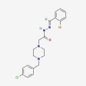 molecular formula C20H22BrClN4O B2639297 N'-[(E)-(2-bromophenyl)methylidene]-2-[4-(4-chlorobenzyl)piperazin-1-yl]acetohydrazide CAS No. 1158765-05-9