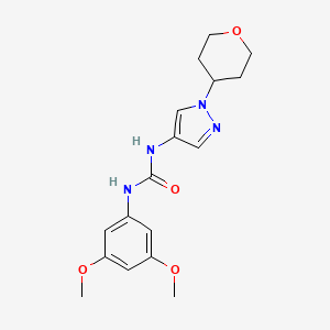 molecular formula C17H22N4O4 B2639300 1-(3,5-dimethoxyphenyl)-3-(1-(tetrahydro-2H-pyran-4-yl)-1H-pyrazol-4-yl)urea CAS No. 1797182-23-0