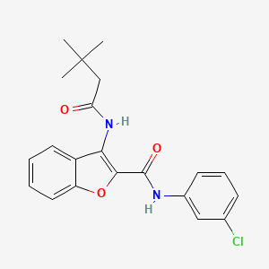 molecular formula C21H21ClN2O3 B2639304 N-(3-chlorophenyl)-3-(3,3-dimethylbutanamido)benzofuran-2-carboxamide CAS No. 888463-58-9