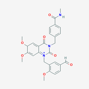 molecular formula C28H27N3O7 B2639310 4-({1-[(5-formyl-2-methoxyphenyl)methyl]-6,7-dimethoxy-2,4-dioxo-1,2,3,4-tetrahydroquinazolin-3-yl}methyl)-N-methylbenzamide CAS No. 1223856-33-4