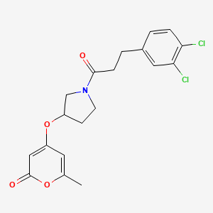 4-((1-(3-(3,4-dichlorophenyl)propanoyl)pyrrolidin-3-yl)oxy)-6-methyl-2H-pyran-2-one