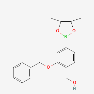 [2-(Benzyloxy)-4-(tetramethyl-1,3,2-dioxaborolan-2-yl)phenyl]methanol