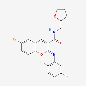 molecular formula C21H17BrF2N2O3 B2639326 (2Z)-6-bromo-2-[(2,5-difluorophenyl)imino]-N-(tetrahydrofuran-2-ylmethyl)-2H-chromene-3-carboxamide CAS No. 1327180-36-8