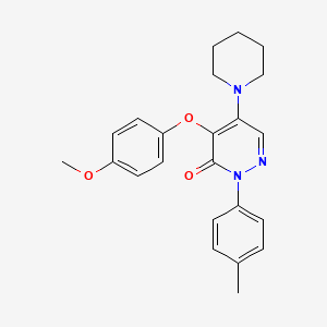 4-(4-methoxyphenoxy)-2-(4-methylphenyl)-5-piperidino-3(2H)-pyridazinone