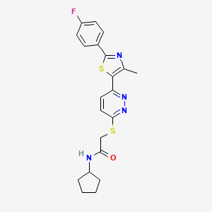 N-cyclopentyl-2-((6-(2-(4-fluorophenyl)-4-methylthiazol-5-yl)pyridazin-3-yl)thio)acetamide