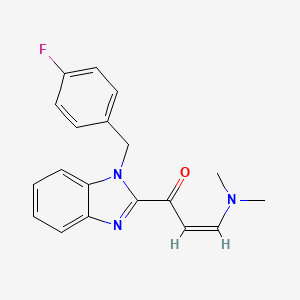 molecular formula C19H18FN3O B2639339 (Z)-3-(dimethylamino)-1-[1-(4-fluorobenzyl)-1H-1,3-benzimidazol-2-yl]-2-propen-1-one CAS No. 477871-66-2