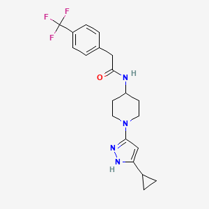 N-(1-(5-cyclopropyl-1H-pyrazol-3-yl)piperidin-4-yl)-2-(4-(trifluoromethyl)phenyl)acetamide