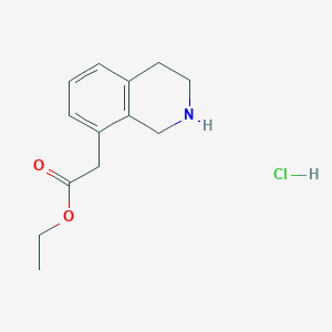 molecular formula C13H18ClNO2 B2639358 Ethyl 2-(1,2,3,4-tetrahydroisoquinolin-8-yl)acetate;hydrochloride CAS No. 2260933-45-5