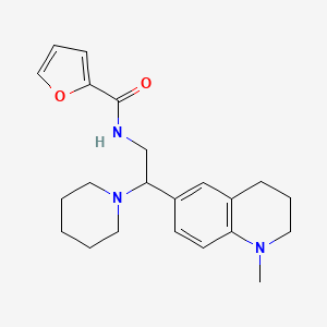 molecular formula C22H29N3O2 B2639361 N-(2-(1-methyl-1,2,3,4-tetrahydroquinolin-6-yl)-2-(piperidin-1-yl)ethyl)furan-2-carboxamide CAS No. 921902-27-4