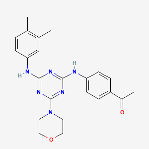 1-(4-((4-((3,4-Dimethylphenyl)amino)-6-morpholino-1,3,5-triazin-2-yl)amino)phenyl)ethanone