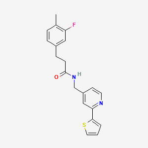 3-(3-fluoro-4-methylphenyl)-N-((2-(thiophen-2-yl)pyridin-4-yl)methyl)propanamide