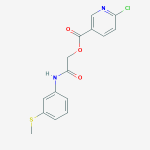 molecular formula C15H13ClN2O3S B2639376 {[3-(Methylsulfanyl)phenyl]carbamoyl}methyl 6-chloropyridine-3-carboxylate CAS No. 878970-27-5