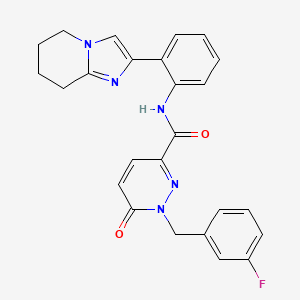 molecular formula C25H22FN5O2 B2639377 1-(3-fluorobenzyl)-6-oxo-N-(2-(5,6,7,8-tetrahydroimidazo[1,2-a]pyridin-2-yl)phenyl)-1,6-dihydropyridazine-3-carboxamide CAS No. 2034567-27-4
