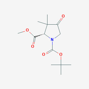 molecular formula C13H21NO5 B2639379 （2S）-1-Boc-3,3-二甲基-4-氧代吡咯烷-2-羧酸甲酯 CAS No. 478698-30-5