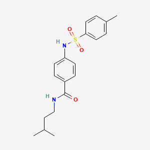 molecular formula C19H24N2O3S B2639380 N-(3-methylbutyl)-4-[(4-methylphenyl)sulfonylamino]benzamide CAS No. 692280-31-2