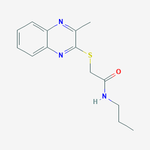 molecular formula C14H17N3OS B2639411 2-((3-methylquinoxalin-2-yl)thio)-N-propylacetamide CAS No. 701920-40-3