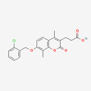 molecular formula C21H19ClO5 B2639417 3-[7-[(2-Chlorophenyl)methoxy]-4,8-dimethyl-2-oxochromen-3-yl]propanoic acid CAS No. 708240-60-2