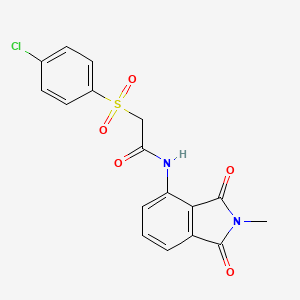 molecular formula C17H13ClN2O5S B2639430 2-(4-chlorophenyl)sulfonyl-N-(2-methyl-1,3-dioxoisoindol-4-yl)acetamide CAS No. 895465-84-6