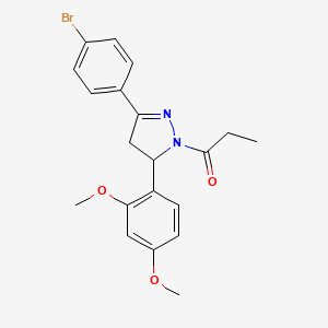 1-(3-(4-bromophenyl)-5-(2,4-dimethoxyphenyl)-4,5-dihydro-1H-pyrazol-1-yl)propan-1-one
