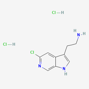 molecular formula C9H12Cl3N3 B2639436 2-(5-Chloro-1H-pyrrolo[2,3-c]pyridin-3-yl)ethan-1-amine dihydrochloride CAS No. 2138337-33-2
