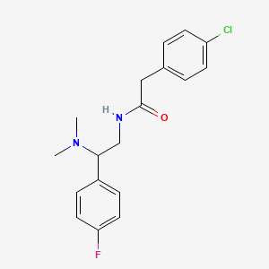 molecular formula C18H20ClFN2O B2639440 2-(4-chlorophenyl)-N-(2-(dimethylamino)-2-(4-fluorophenyl)ethyl)acetamide CAS No. 899975-55-4