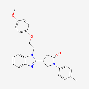 4-{1-[2-(4-methoxyphenoxy)ethyl]-1H-benzimidazol-2-yl}-1-(4-methylphenyl)pyrrolidin-2-one