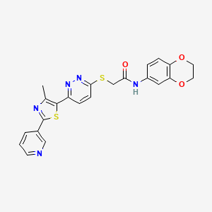 N-(2,3-dihydrobenzo[b][1,4]dioxin-6-yl)-2-((6-(4-methyl-2-(pyridin-3-yl)thiazol-5-yl)pyridazin-3-yl)thio)acetamide