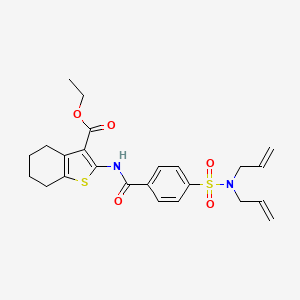 molecular formula C24H28N2O5S2 B2639451 ethyl 2-(4-(N,N-diallylsulfamoyl)benzamido)-4,5,6,7-tetrahydrobenzo[b]thiophene-3-carboxylate CAS No. 393838-31-8