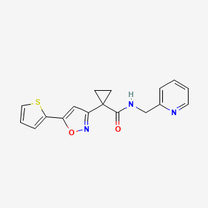 N-(pyridin-2-ylmethyl)-1-(5-(thiophen-2-yl)isoxazol-3-yl)cyclopropanecarboxamide