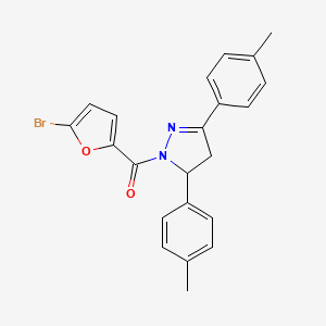 [3,5-Bis(4-methylphenyl)-3,4-dihydropyrazol-2-yl]-(5-bromofuran-2-yl)methanone