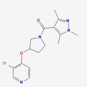 [3-(3-Bromopyridin-4-yl)oxypyrrolidin-1-yl]-(1,3,5-trimethylpyrazol-4-yl)methanone