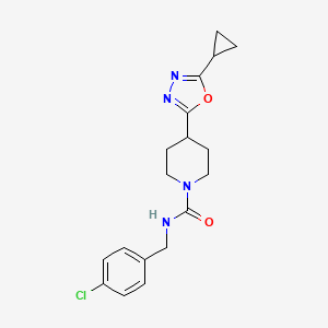 N-(4-chlorobenzyl)-4-(5-cyclopropyl-1,3,4-oxadiazol-2-yl)piperidine-1-carboxamide
