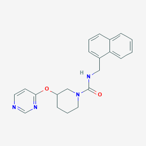 molecular formula C21H22N4O2 B2639473 N-(naphthalen-1-ylmethyl)-3-(pyrimidin-4-yloxy)piperidine-1-carboxamide CAS No. 2034472-33-6