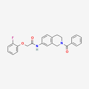 molecular formula C24H21FN2O3 B2639476 N-(2-苯甲酰-1,2,3,4-四氢异喹啉-7-基)-2-(2-氟苯氧基)乙酰胺 CAS No. 955672-16-9