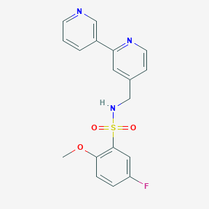 molecular formula C18H16FN3O3S B2639477 N-([2,3'-联吡啶]-4-基甲基)-5-氟-2-甲氧基苯磺酰胺 CAS No. 2034543-04-7