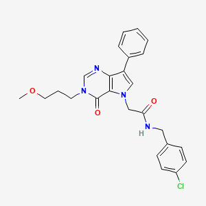 molecular formula C25H25ClN4O3 B2639479 N-(4-chlorobenzyl)-2-[3-(3-methoxypropyl)-4-oxo-7-phenyl-3,4-dihydro-5H-pyrrolo[3,2-d]pyrimidin-5-yl]acetamide CAS No. 1251688-87-5