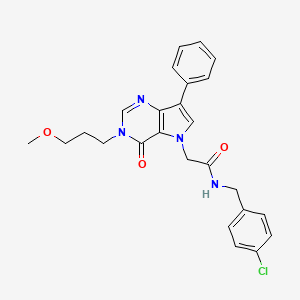 molecular formula C25H25ClN4O3 B2639479 N-(4-氯苄基)-2-[3-(3-甲氧基丙基)-4-氧代-7-苯基-3,4-二氢-5H-吡咯并[3,2-d]嘧啶-5-基]乙酰胺 CAS No. 1251688-87-5