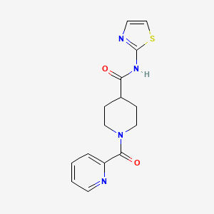molecular formula C15H16N4O2S B2639486 1-picolinoyl-N-(thiazol-2-yl)piperidine-4-carboxamide CAS No. 1219907-11-5