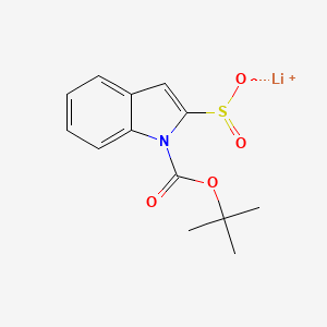 molecular formula C13H14LiNO4S B2639489 lithium(1+) ion 1-[(tert-butoxy)carbonyl]-1H-indole-2-sulfinate CAS No. 2193064-61-6