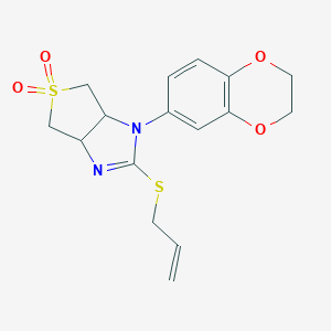 molecular formula C16H18N2O4S2 B263949 allyl 1-(2,3-dihydro-1,4-benzodioxin-6-yl)-5,5-dioxido-3a,4,6,6a-tetrahydro-1H-thieno[3,4-d]imidazol-2-yl sulfide 