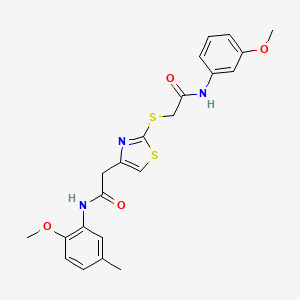 N-(2-methoxy-5-methylphenyl)-2-(2-((2-((3-methoxyphenyl)amino)-2-oxoethyl)thio)thiazol-4-yl)acetamide