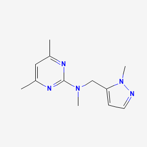 molecular formula C12H17N5 B2639520 N,4,6-三甲基-N-((1-甲基-1H-吡唑-5-基)甲基)嘧啶-2-胺 CAS No. 2034602-95-2