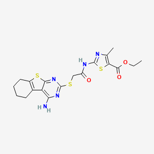 Ethyl 2-({[(4-amino-5,6,7,8-tetrahydro[1]benzothieno[2,3-d]pyrimidin-2-yl)sulfanyl]acetyl}amino)-4-methyl-1,3-thiazole-5-carboxylate