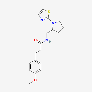 molecular formula C18H23N3O2S B2639531 3-(4-methoxyphenyl)-N-((1-(thiazol-2-yl)pyrrolidin-2-yl)methyl)propanamide CAS No. 1795298-29-1