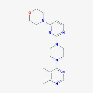 molecular formula C18H25N7O B2639532 4-{2-[4-(5,6-Dimethylpyrimidin-4-yl)piperazin-1-yl]pyrimidin-4-yl}morpholine CAS No. 2415534-06-2