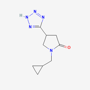molecular formula C9H13N5O B2639540 1-(Cyclopropylmethyl)-4-(2H-tetrazol-5-yl)pyrrolidin-2-one CAS No. 2134588-20-6