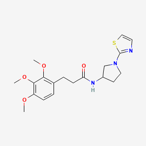 molecular formula C19H25N3O4S B2639545 N-(1-(thiazol-2-yl)pyrrolidin-3-yl)-3-(2,3,4-trimethoxyphenyl)propanamide CAS No. 1797320-67-2