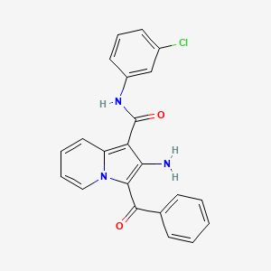 molecular formula C22H16ClN3O2 B2639548 2-amino-3-benzoyl-N-(3-chlorophenyl)indolizine-1-carboxamide CAS No. 898436-92-5